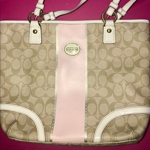Coach Chelsea Heritage Stripe Purse Petal Pink